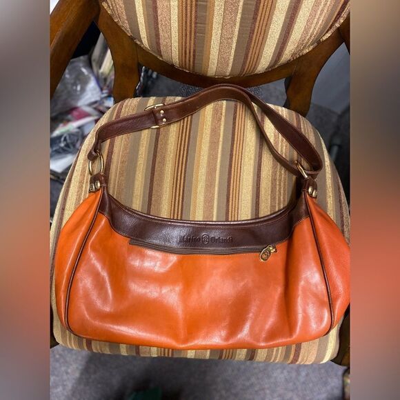 Marino Orlandi Authentic Brown Orange Leather Purse - Picture 1 of 4